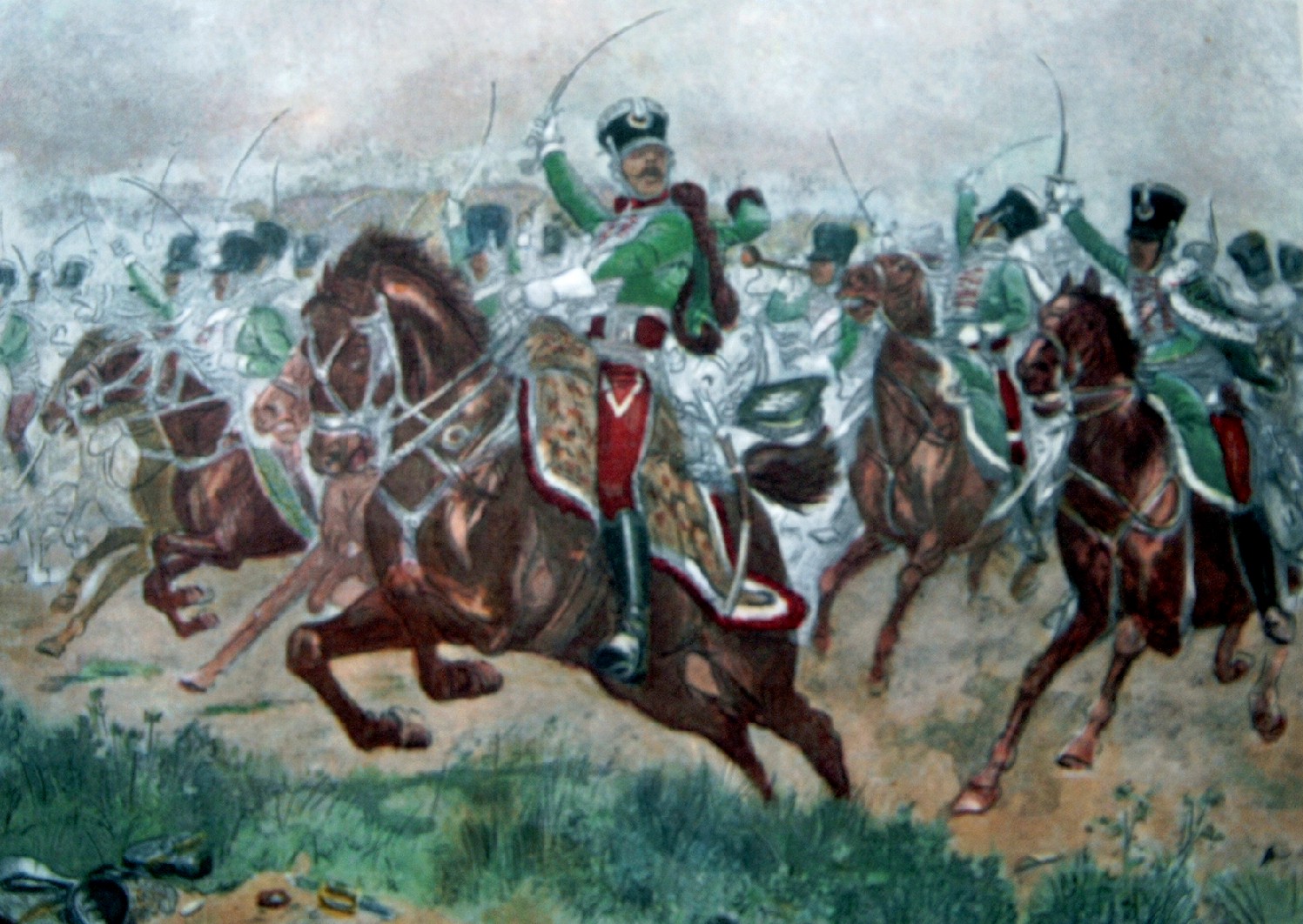Le colonel Francheschi-Delonne lance le régiment sur les troupes russes